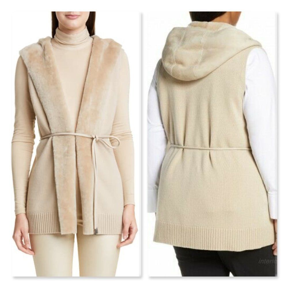 Lafayette 148 Shearling, Wool & Cashmere Vest
